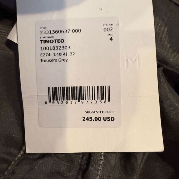 NWT Marella Timoteo Pants Slacks Trousers Gray Cream Houndstooth Size 4 - Picture 11 of 16